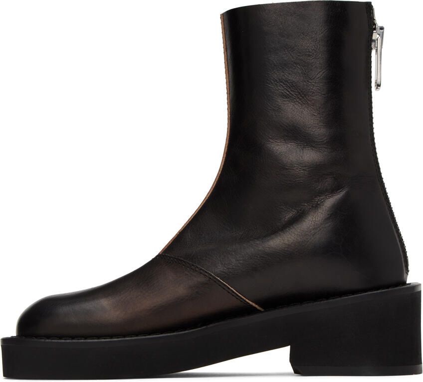 MM6 Maison Margiela Black Hand Buffed Boots - Picture 2