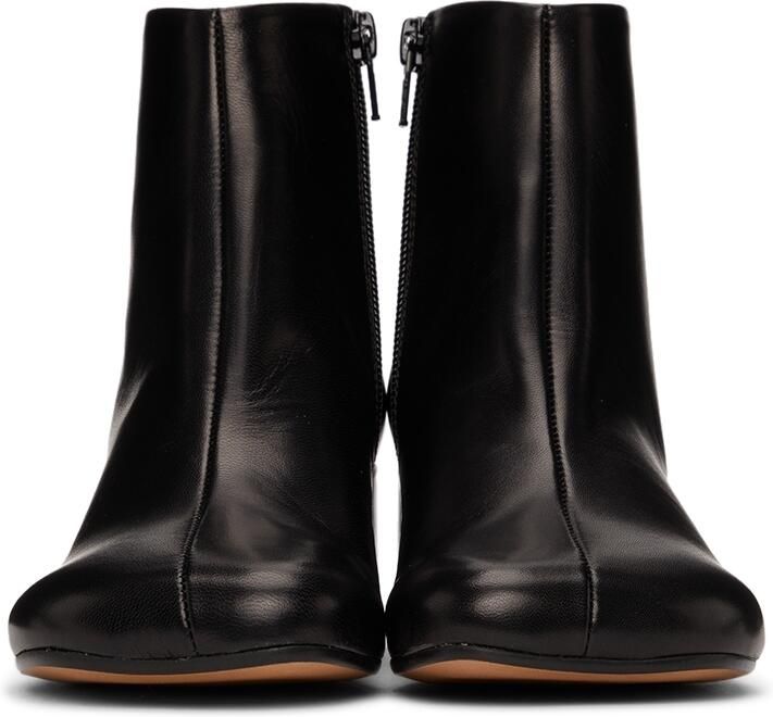 MM6 Maison Margiela Black Leather Ankle Boots - Picture 2