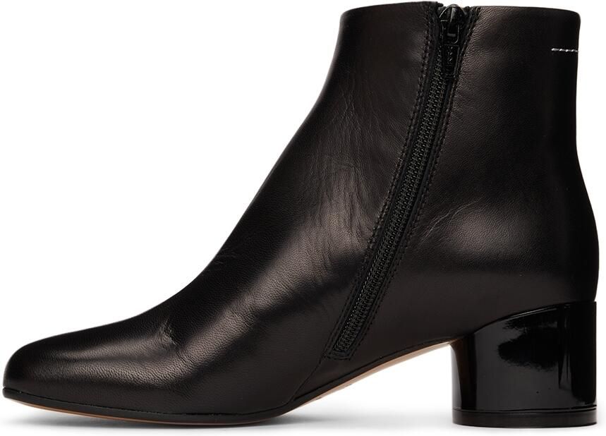 MM6 Maison Margiela Black Leather Ankle Boots