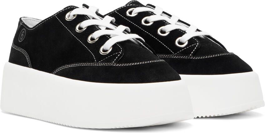MM6 Maison Margiela Black Suede Platform Sneakers - Picture 2