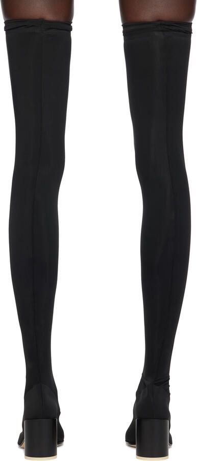 MM6 Maison Margiela Black Thigh-High Sock Boots