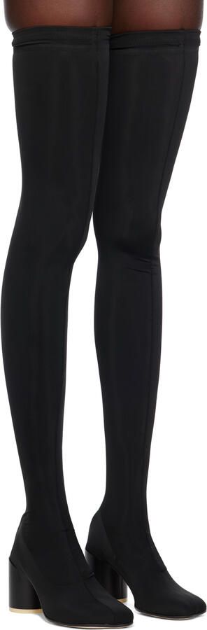 MM6 Maison Margiela Black Thigh-High Sock Boots - Picture 2