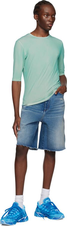 MM6 Maison Margiela Blue Distressed Sneakers - Picture 4