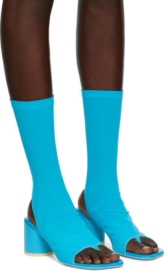 MM6 Maison Margiela Blue Open Toe Sock Heels