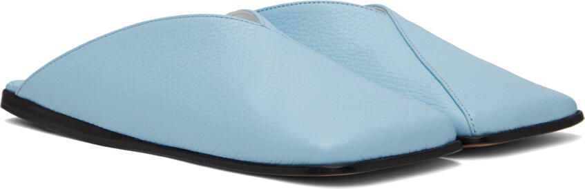 MM6 Maison Margiela Blue Square Toe Slippers - Picture 3