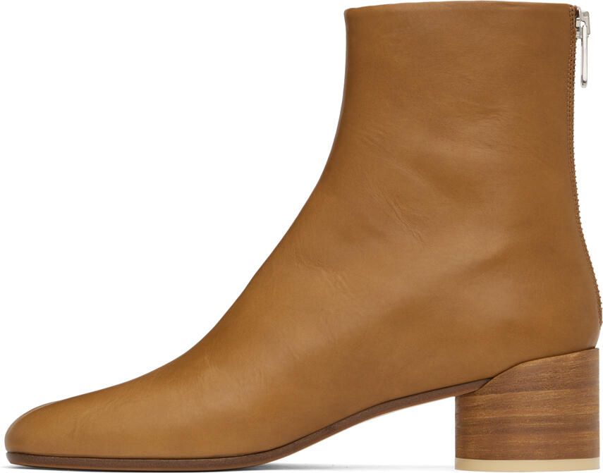 MM6 Maison Margiela Brown Leather Boots - Picture 3