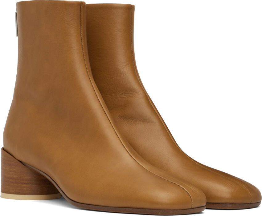 MM6 Maison Margiela Brown Leather Boots - Picture 2