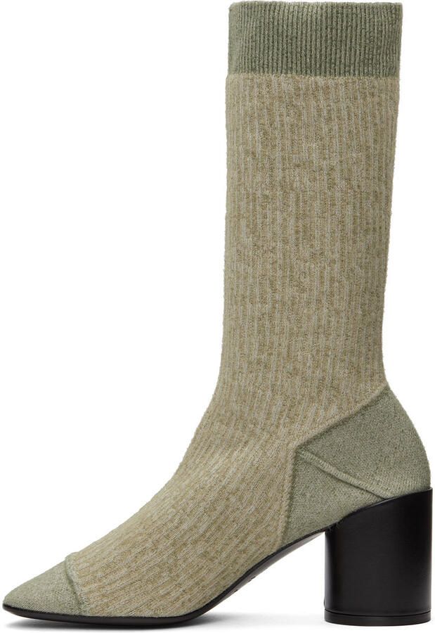 MM6 Maison Margiela Gray Knit Tabi Boots
