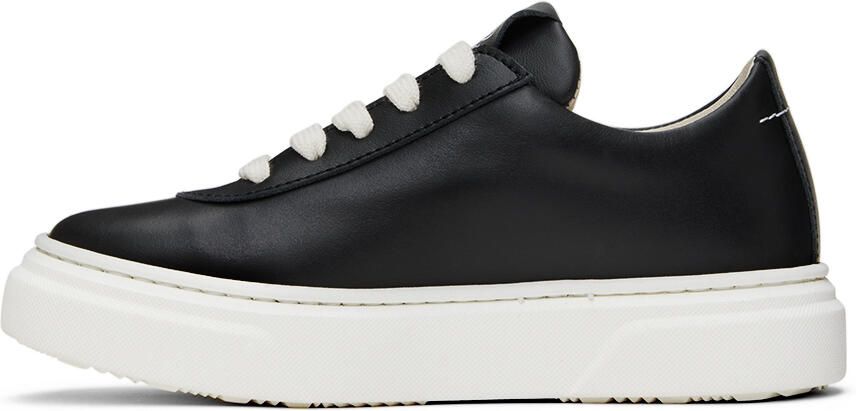 MM6 Maison Margiela Kids Black Cursive Logo Sneakers - Picture 3