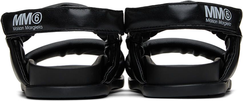 MM6 Maison Margiela Kids Black Leather Sandals - Picture 3