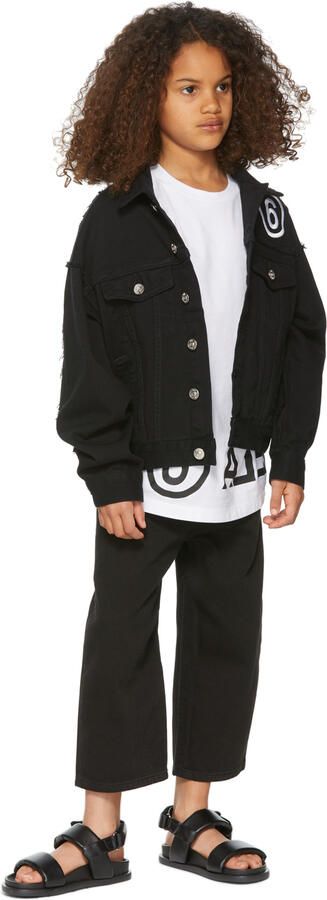 MM6 Maison Margiela Kids Black Leather Sandals - Picture 4