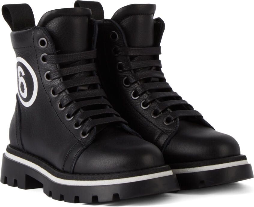 MM6 Maison Margiela Kids Black Logo Boots - Picture 2
