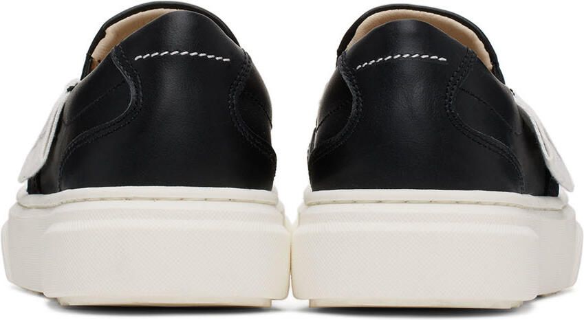 MM6 Maison Margiela Kids Black Logo Slip-On Sneakers