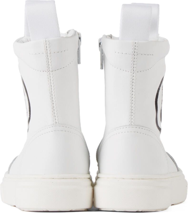 MM6 Maison Margiela Kids White Logo Slip-On Boots