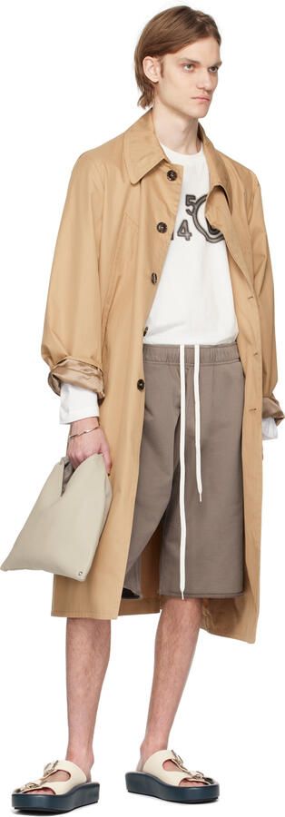 MM6 Maison Margiela Navy & Off-White Pin-Buckle Sandals - Picture 4