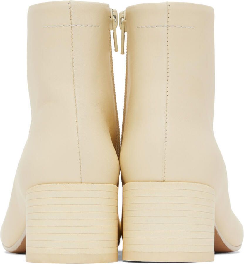 MM6 Maison Margiela Off-White Anatomic Ankle Boots - Picture 5