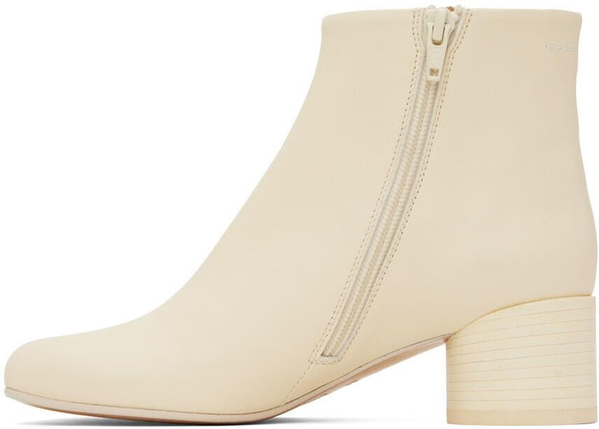 MM6 Maison Margiela Off-White Anatomic Ankle Boots - Picture 3