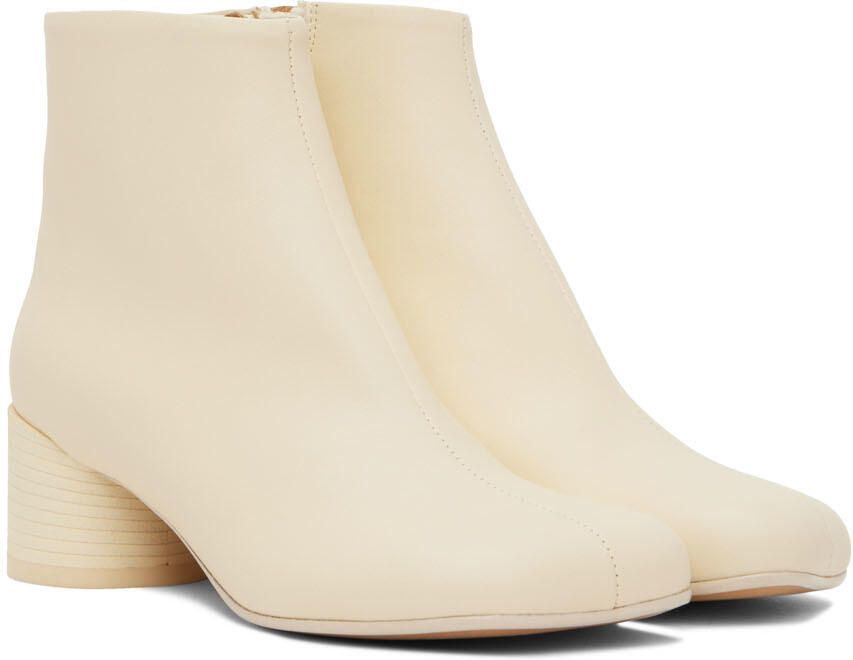 MM6 Maison Margiela Off-White Anatomic Ankle Boots