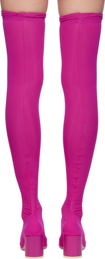 MM6 Maison Margiela Pink Thigh-High Sock Boots
