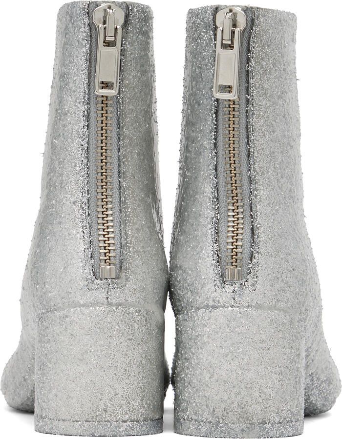 MM6 Maison Margiela Silver Glitter Boots