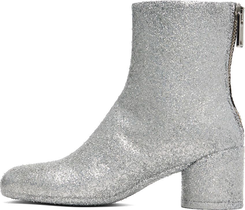 MM6 Maison Margiela Silver Glitter Boots - Picture 3