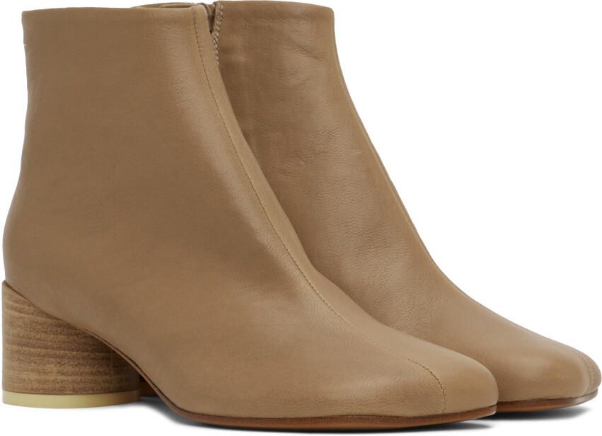 MM6 Maison Margiela Tan Anatomic 45 Boots - Picture 2