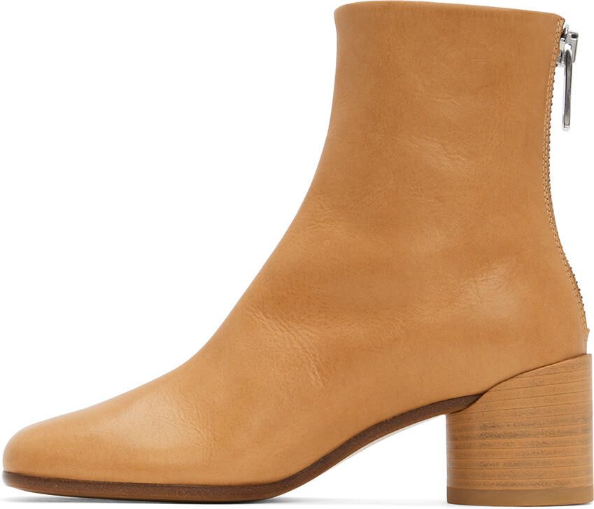 MM6 Maison Margiela Tan Anatomic Ankle Boots - Picture 3