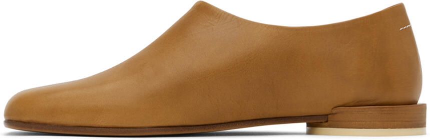 MM6 Maison Margiela Tan Square Toe Loafers - Picture 4