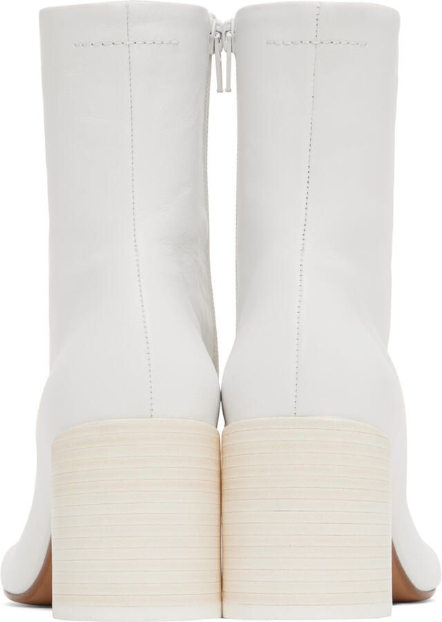 MM6 Maison Margiela White Anatomic 70 Boots - Picture 3