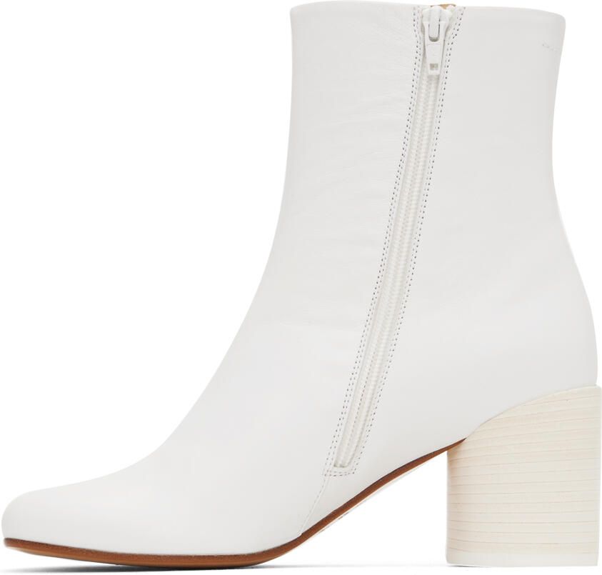 MM6 Maison Margiela White Anatomic 70 Boots - Picture 2