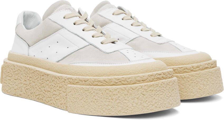 MM6 Maison Margiela White Platform Sneakers - Picture 2