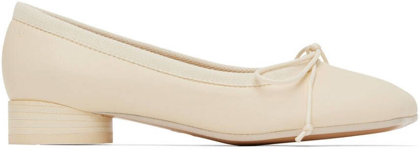 MM6 Maison Margiela Off-White Anatomical Ballerina Heels - Picture 5