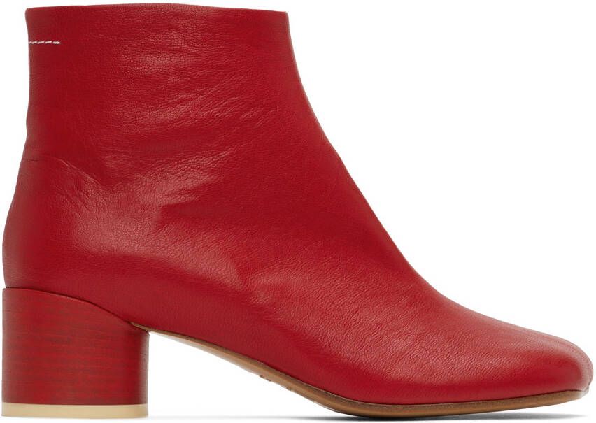 MM6 Maison Margiela Red Anatomic 45 Boots - Picture 5