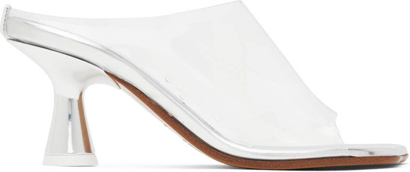 MM6 Maison Margiela Silver Perforated Mules - Picture 5