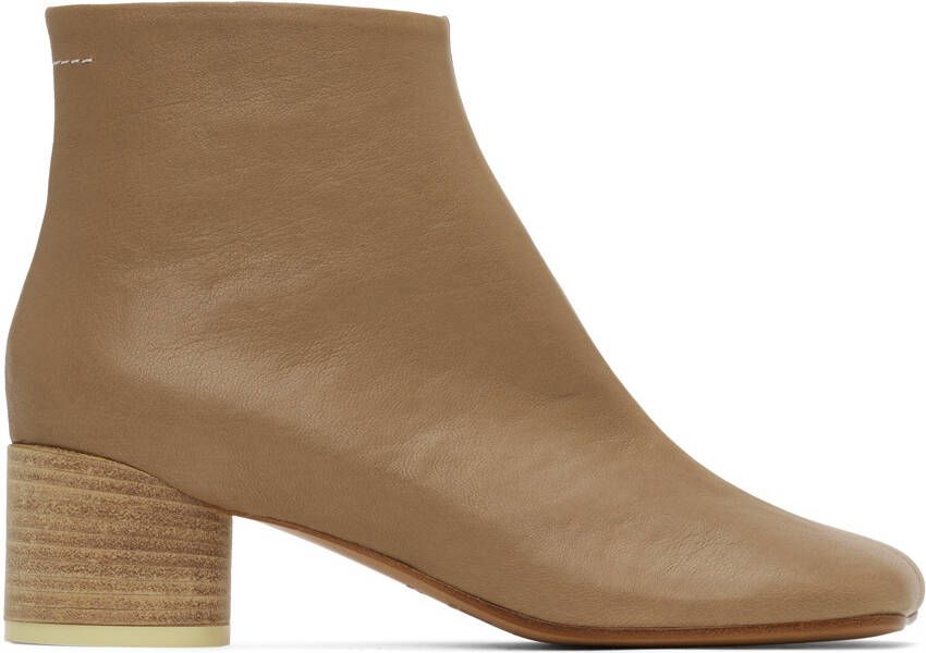 MM6 Maison Margiela Tan Anatomic 45 Boots - Picture 5