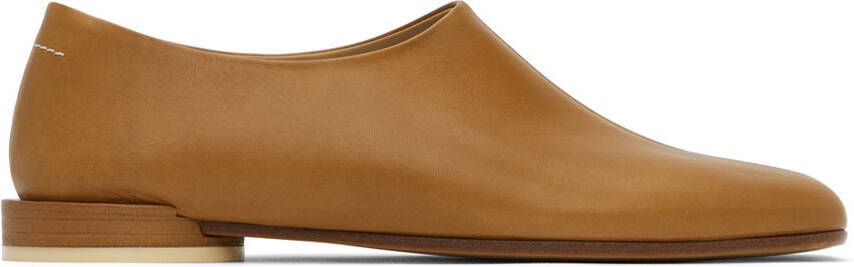 MM6 Maison Margiela Tan Square Toe Loafers - Picture 5
