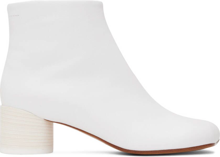 MM6 Maison Margiela White Anatomic 45 Boots - Picture 5