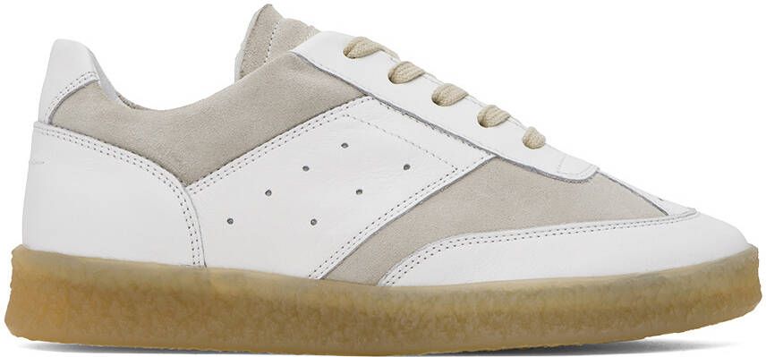 MM6 Maison Margiela White Court Sneakers - Picture 4