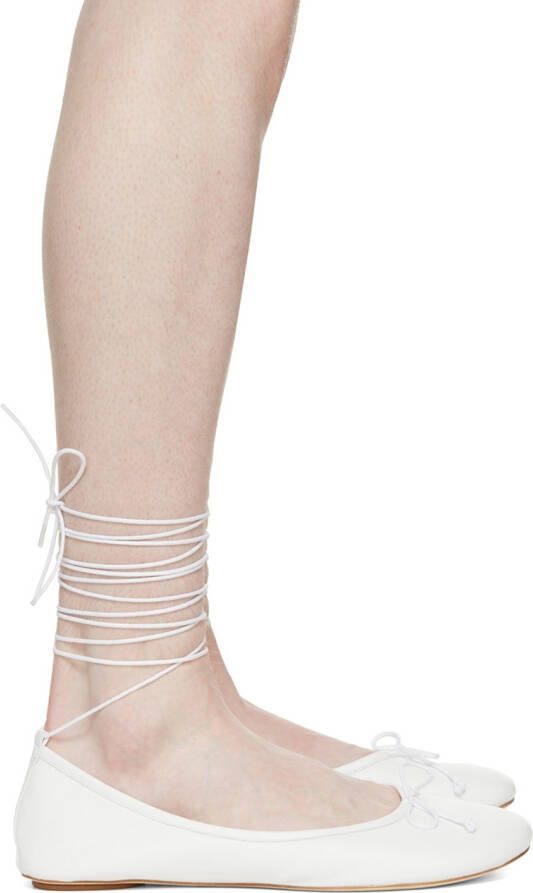 Molly Goddard White Albie Ballerina Flats - Picture 2