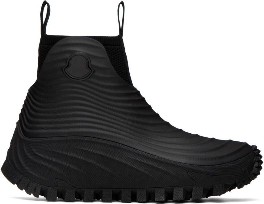 Moncler Black Aqua High Rain Boots - Picture 5