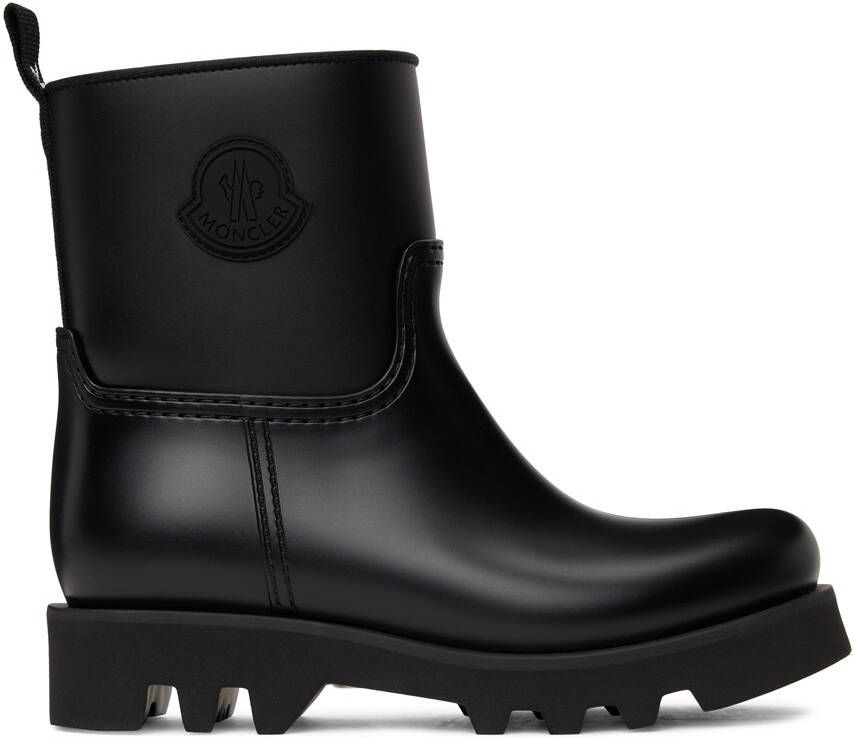 Moncler Black Ginette Matte Rubber Boots - Picture 3