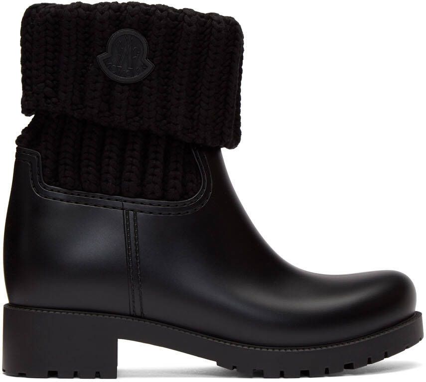Moncler Black Knit Ginette Boots - Picture 5