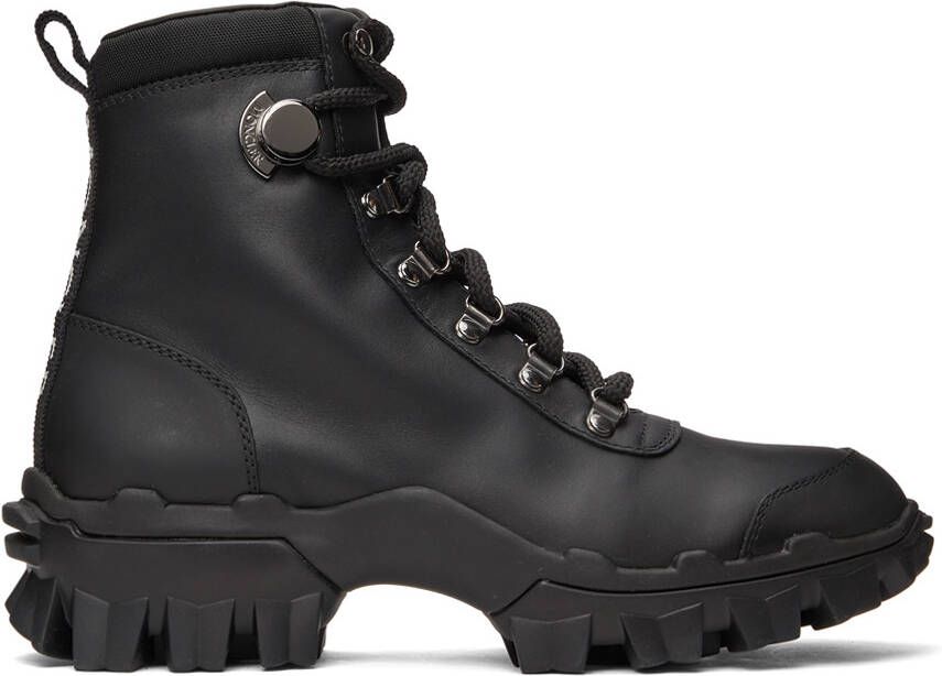 Moncler Black Leather Helis Boots - Picture 3