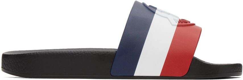 Moncler Black Striped Basile Slides - Picture 5