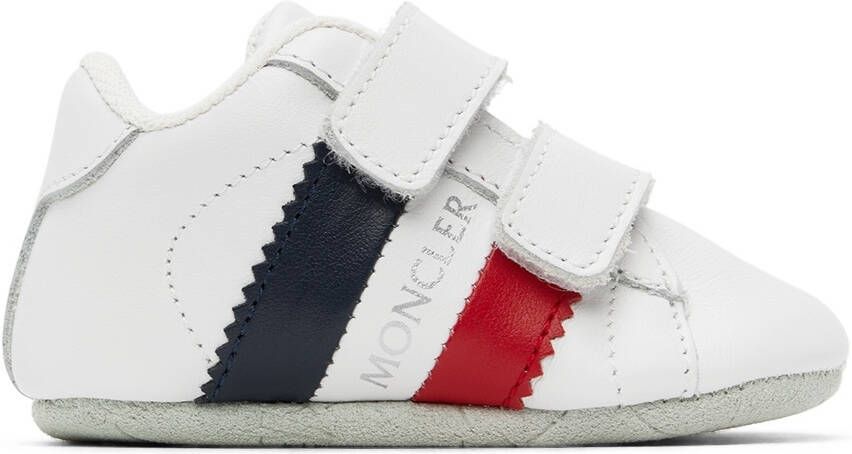 Moncler Enfant Baby White Stripe Sneakers