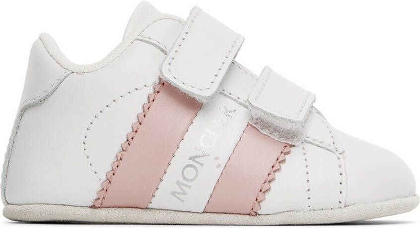 Moncler Enfant Baby White Striped Sneakers