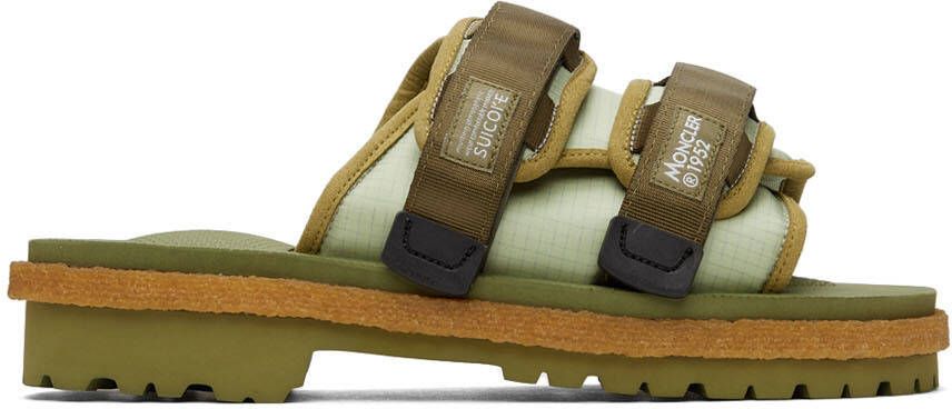 Moncler Genius 2 Moncler 1952 Green Moto Mountain Sandals - Picture 5