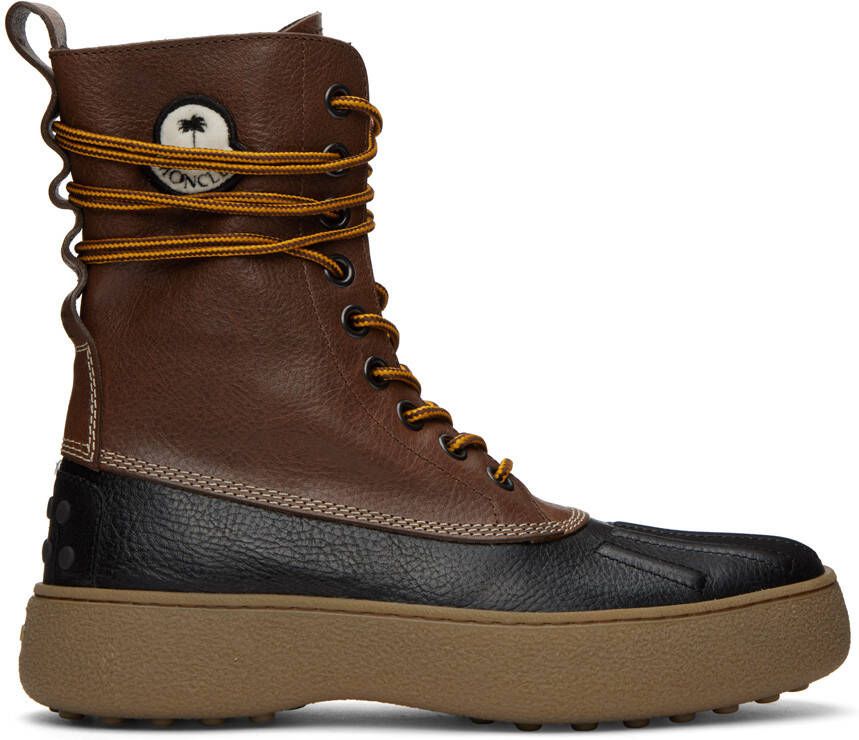 Moncler Genius 8 Moncler Palm Angels Brown & Black Winter Gommino Boots