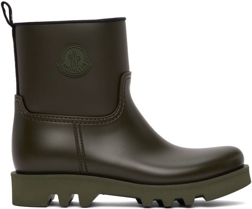 Moncler Green Ginette Matte Rubber Boots - Picture 4