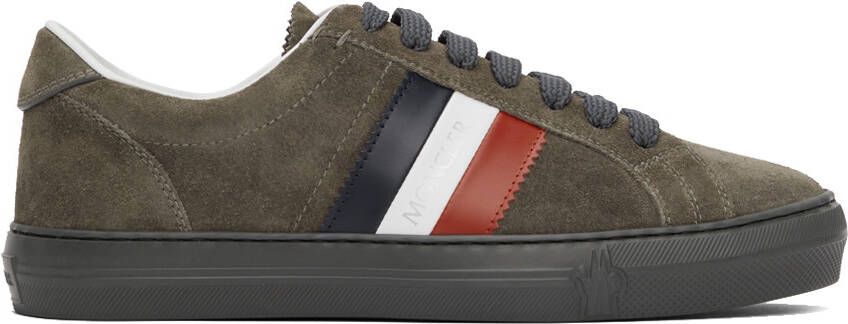 Moncler Grey Suede New Monaco Sneakers - Picture 5